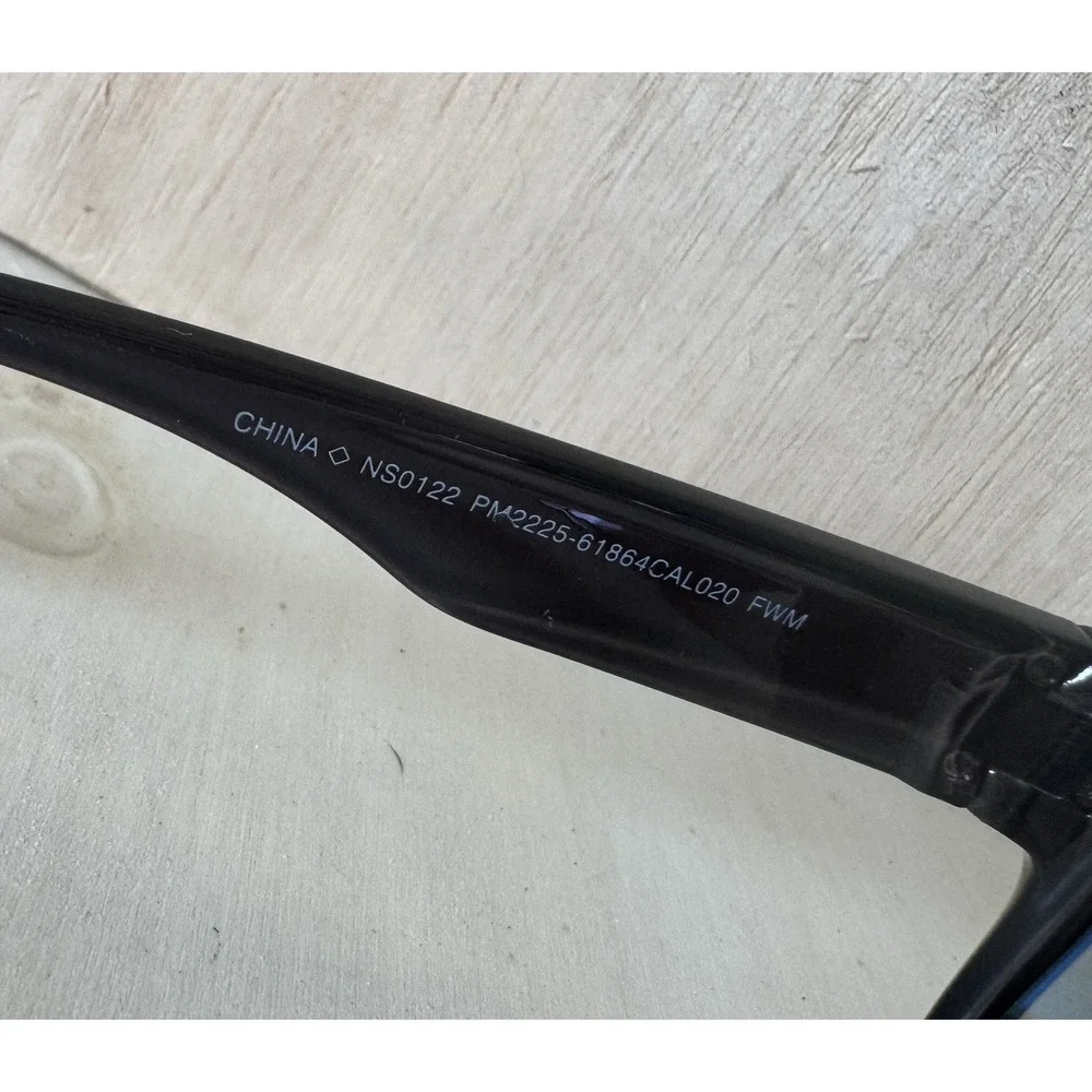 Caliblue Black Polarized Sunglasses Blue Mirror Lenses‎